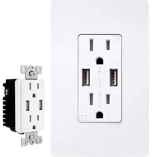 USB Wall Outlet Power Adapter for Charging