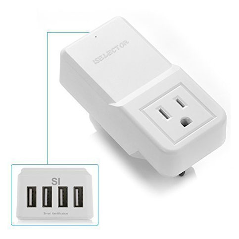 portable charger with wall plug and cables builtin